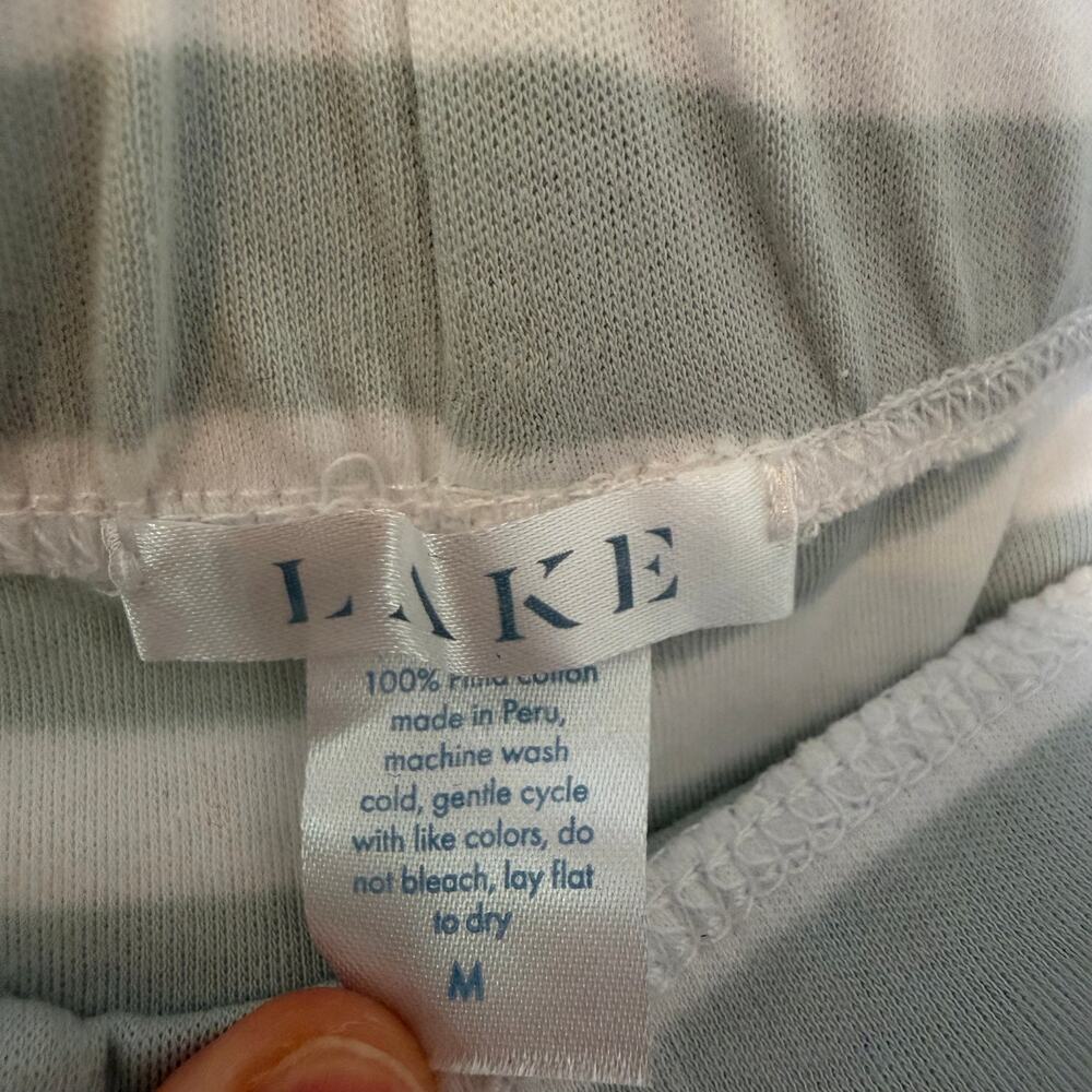 Lake Striped Pajama Set Long Sleeve Top and Pants 100% Pima Cotton Size Medium - Picture 5 of 13